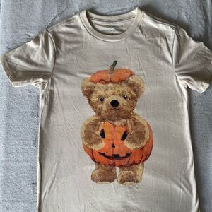 Women’s Teddy Bear Pumpkin Beige Short Sleeve T-Shirt